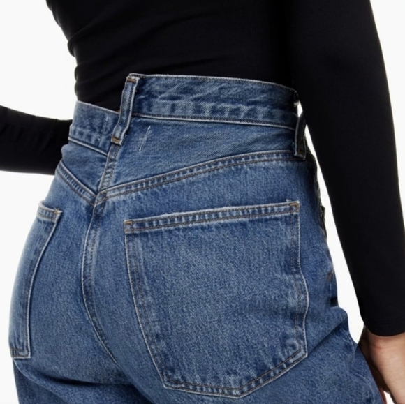 Agolde Blue Criss Cross Straight Leg Jeans Size 26 - Picture 2 of 11